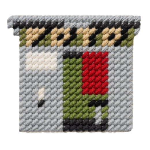 Needlepoint color-block door charm