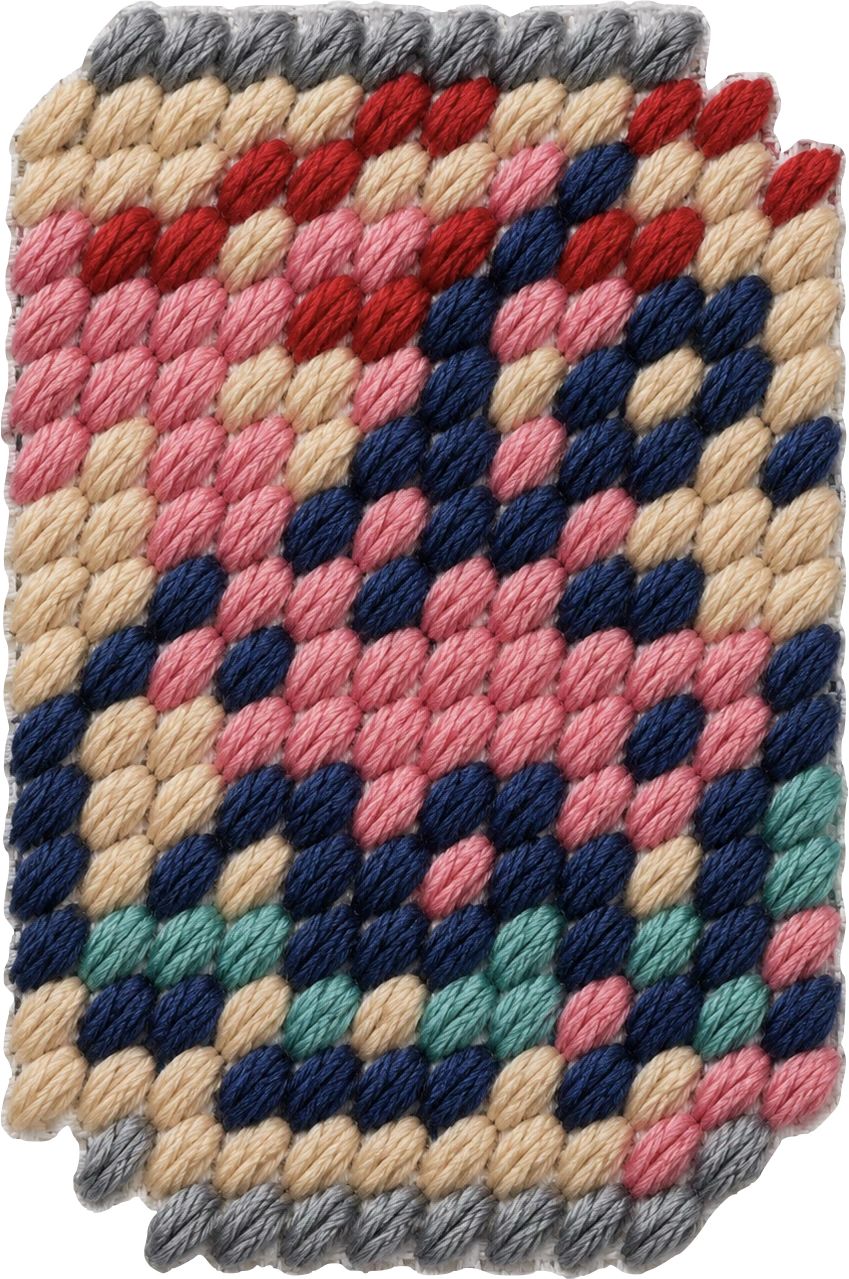 Small pixel-style printed canvas illustration